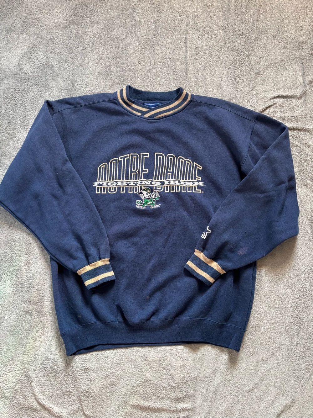 VTG Starter 90’s Navy Notre Dame Crewneck Sweatshirt Men’s Pullover Size Large